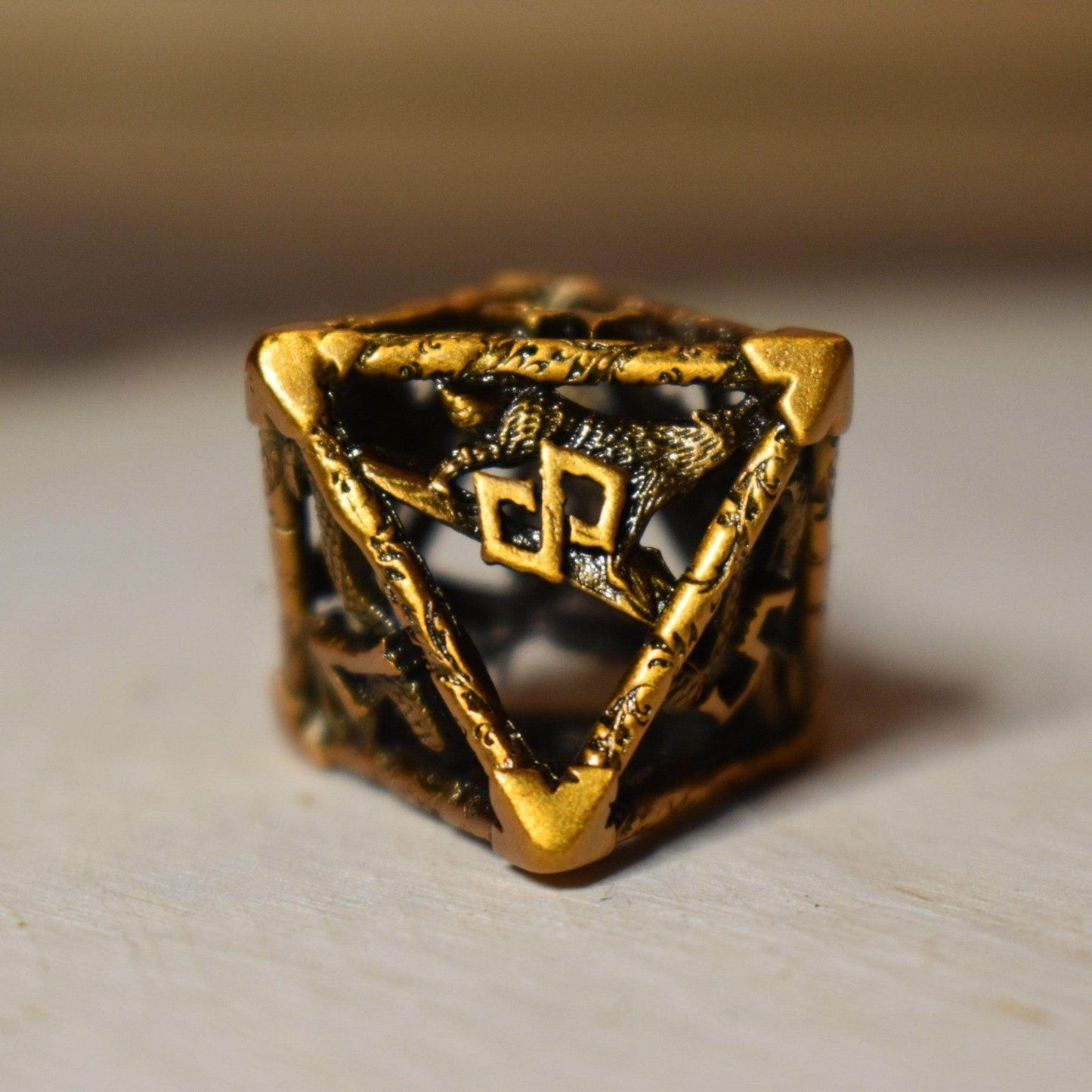 Legends of Valhalla - Golden Brass Hollow Metal Dice Set - 