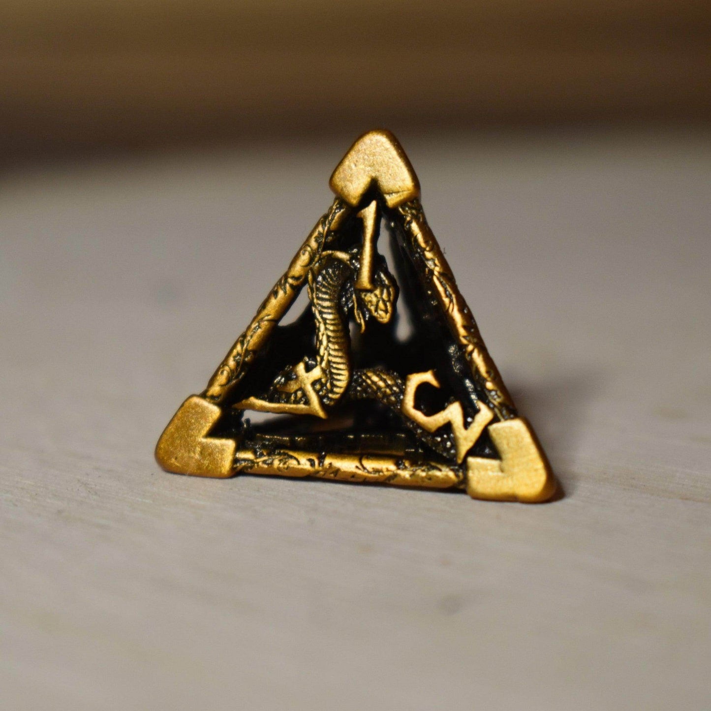 Legends of Valhalla - Golden Brass Hollow Metal Dice Set - 