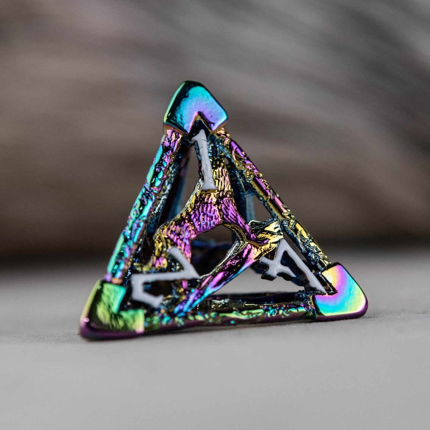 Legends of Valhalla - Iridescent and White Hollow Metal Dice Set - 