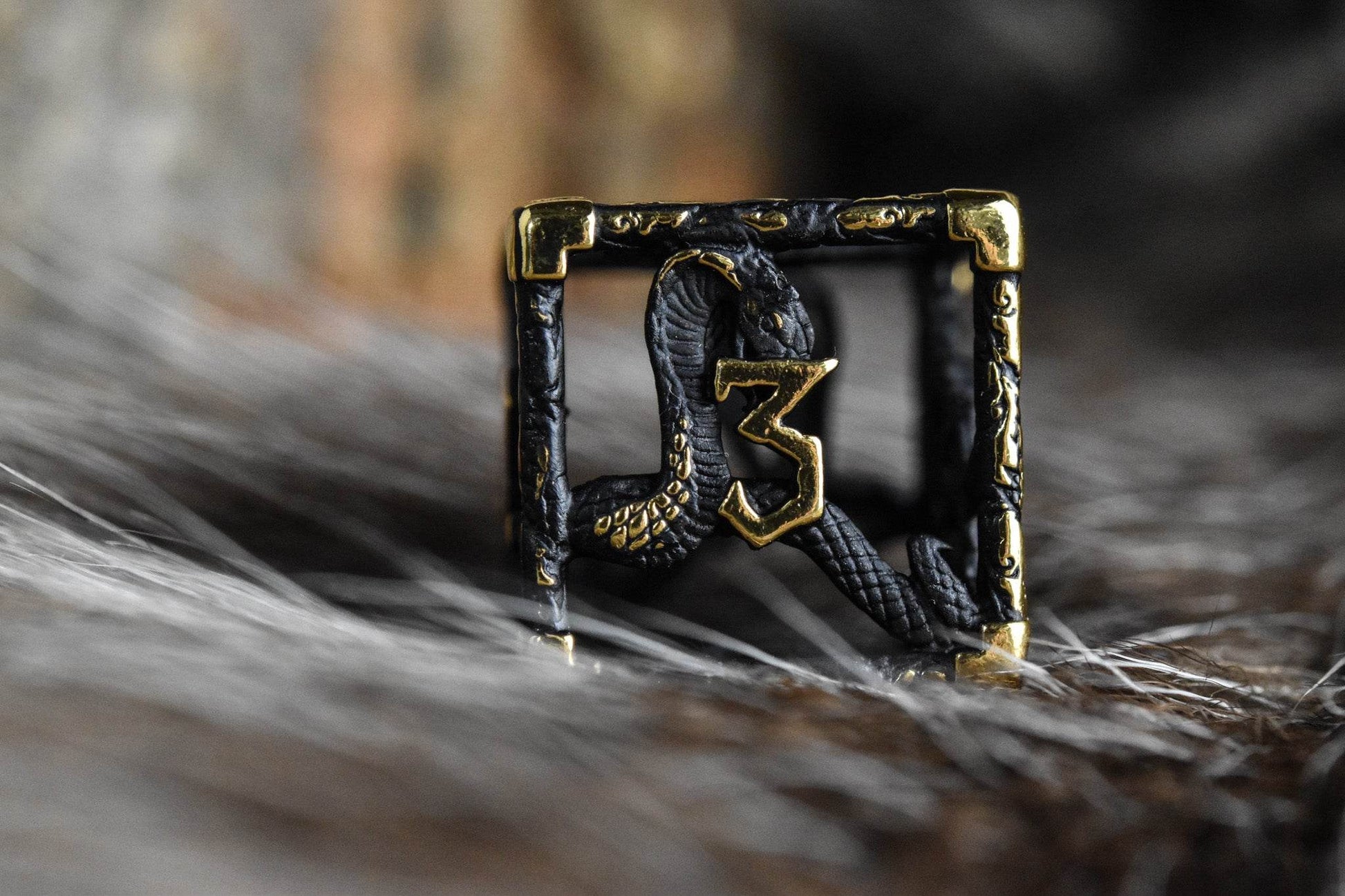 Legends of Valhalla - Matte Black and Gold Hollow Metal Dice Set 'PRE-ORDER | SPRING EVENT DEAL' - 