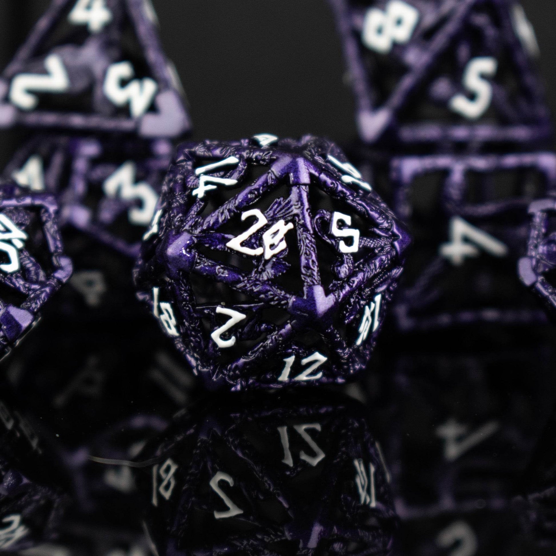 Legends of Valhalla - Purple Hollow Metal Dice Set - 