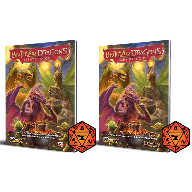 Battlezoo Dragons: Leshy Dragons PDF - D&D 5E and Pathfinder 2e / Hardcover & PDF & Foundry VTT Module