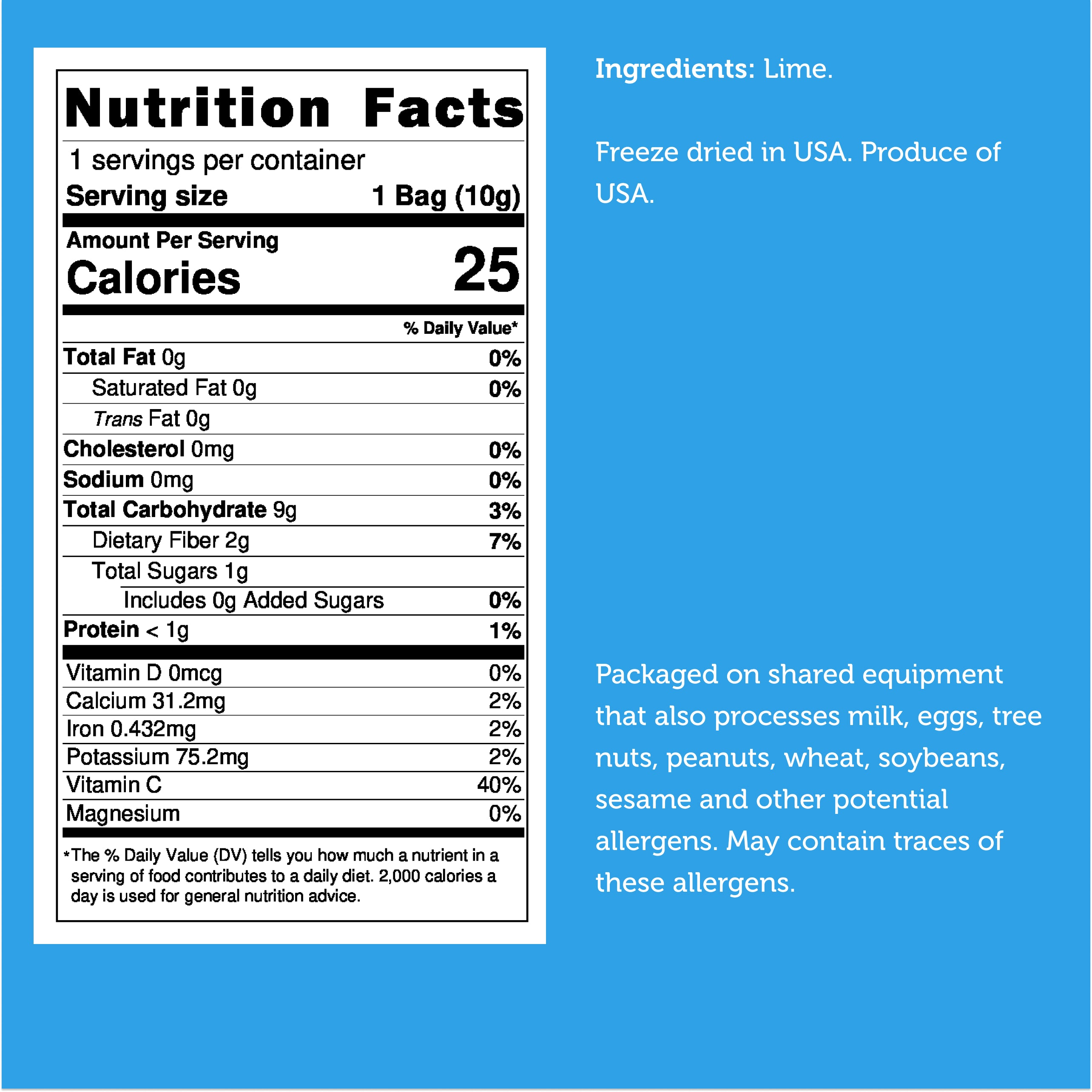 Freeze Dried Lime Slices