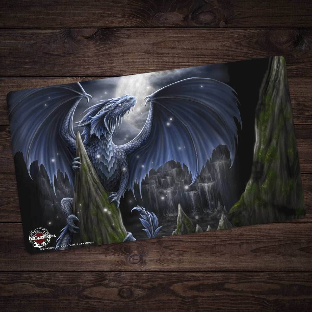 Blue Moon Dragon Playmat - Standard Playmat / Plain