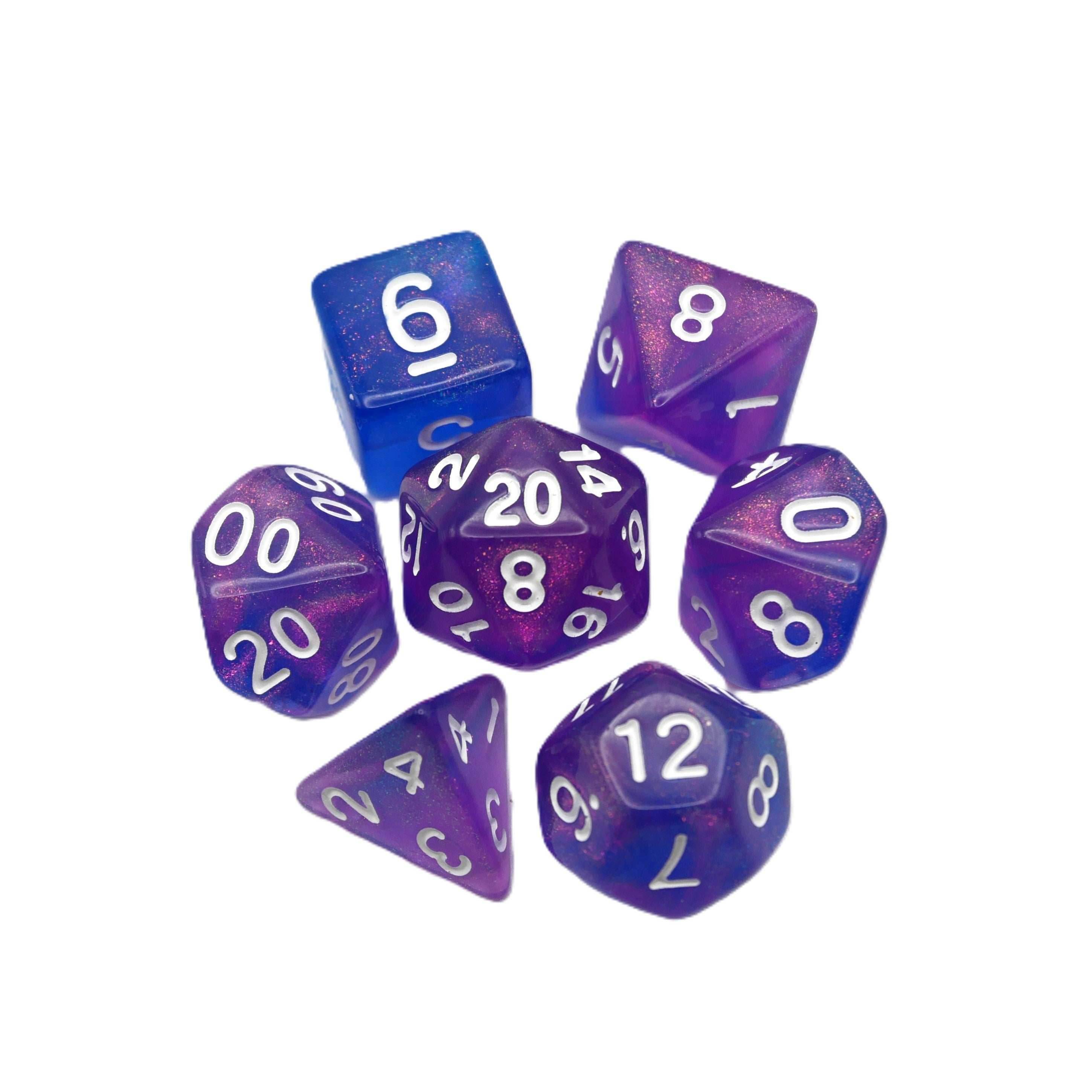 Liquid Karma - 7 Piece DnD Dice Set | Acrylic RPG Gaming Dice - 