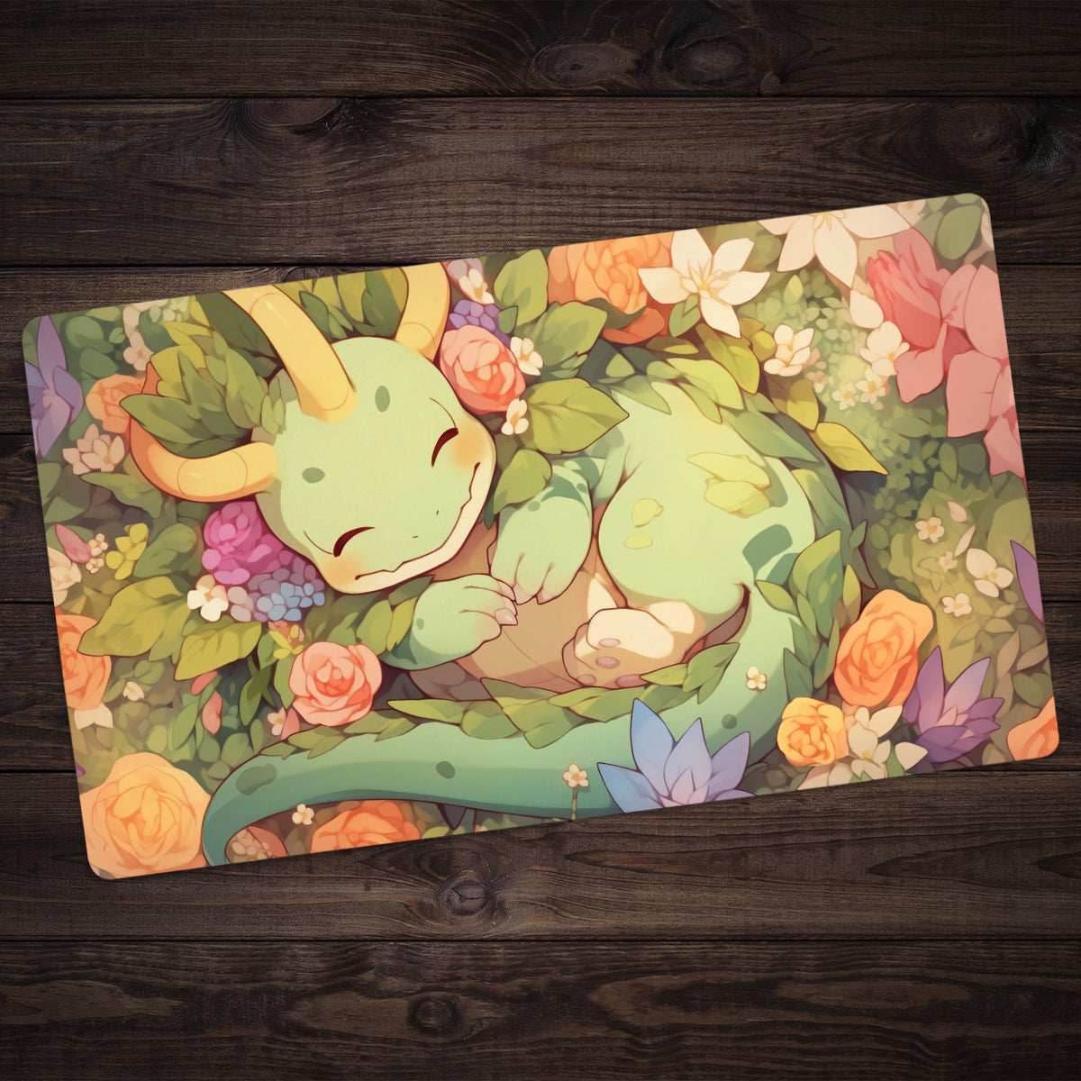 A Dragon in a Flower Patch Playmat - Plain