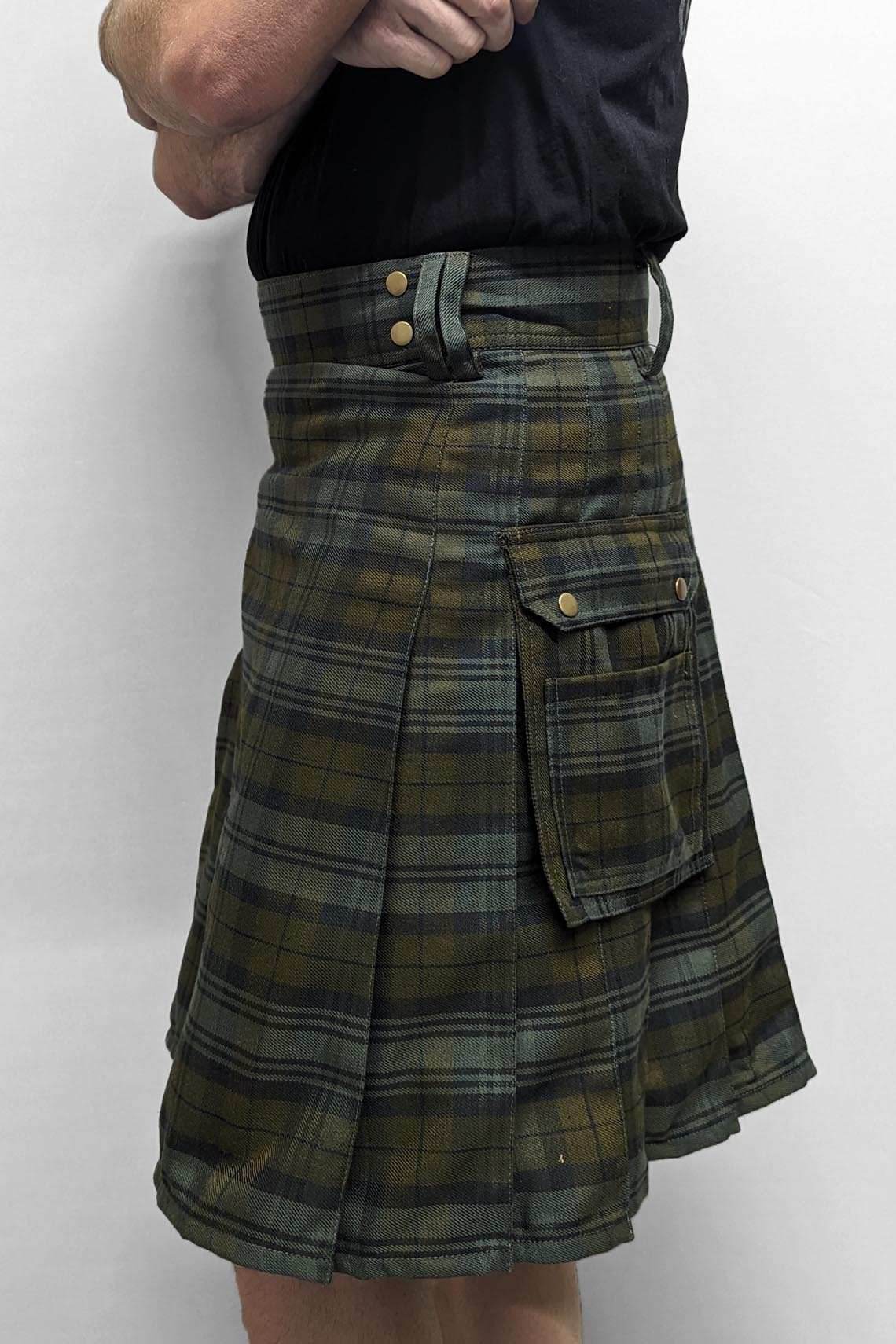 Standard Black Watch Weathered Tartan Utility Kilt - 30 / 22