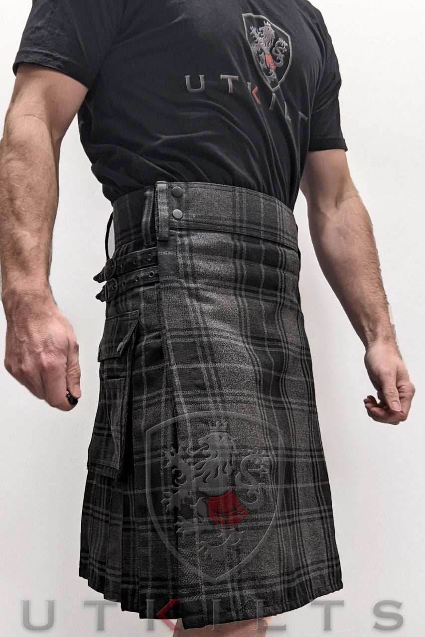 Standard Highlander Gray Tartan Utility Kilt - 30 / 22