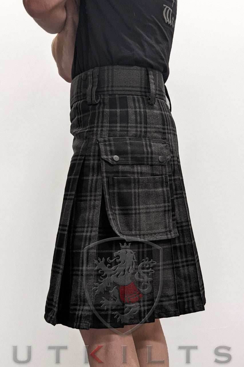 Standard Highlander Gray Tartan Utility Kilt - 30 / 22