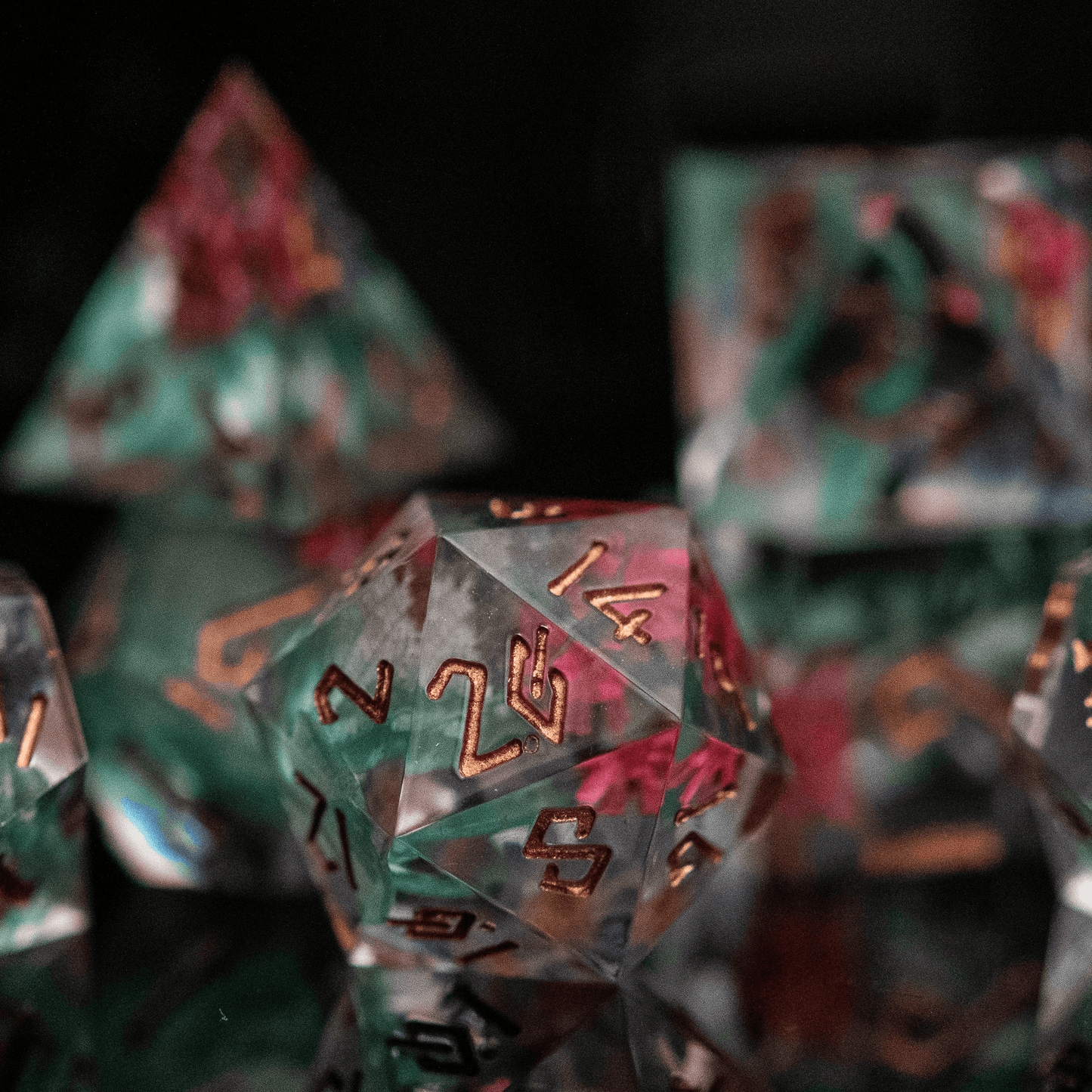 Lotus Blossom Sharp-Edged Resin Dice Set 'PRE-ORDER | SPRING EVENT DEAL' - 