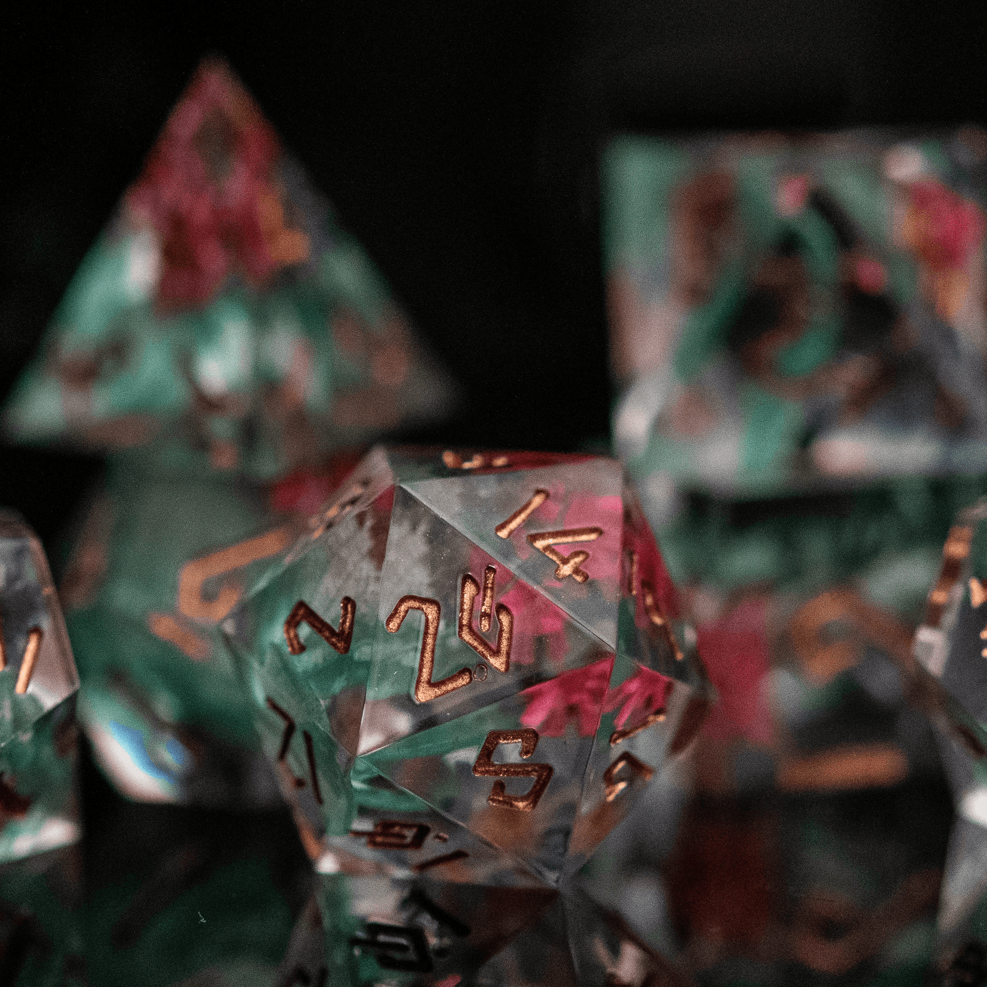 Lotus Blossom Sharp-Edged Resin Dice Set 'PRE-ORDER | SPRING EVENT DEAL' - 