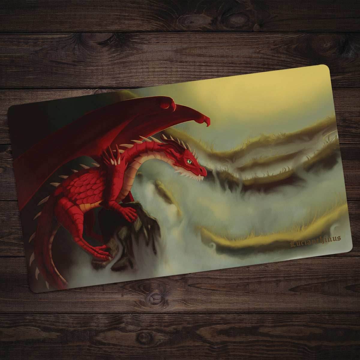 Valiant Red Dragon Playmat - Standard Playmat / Plain