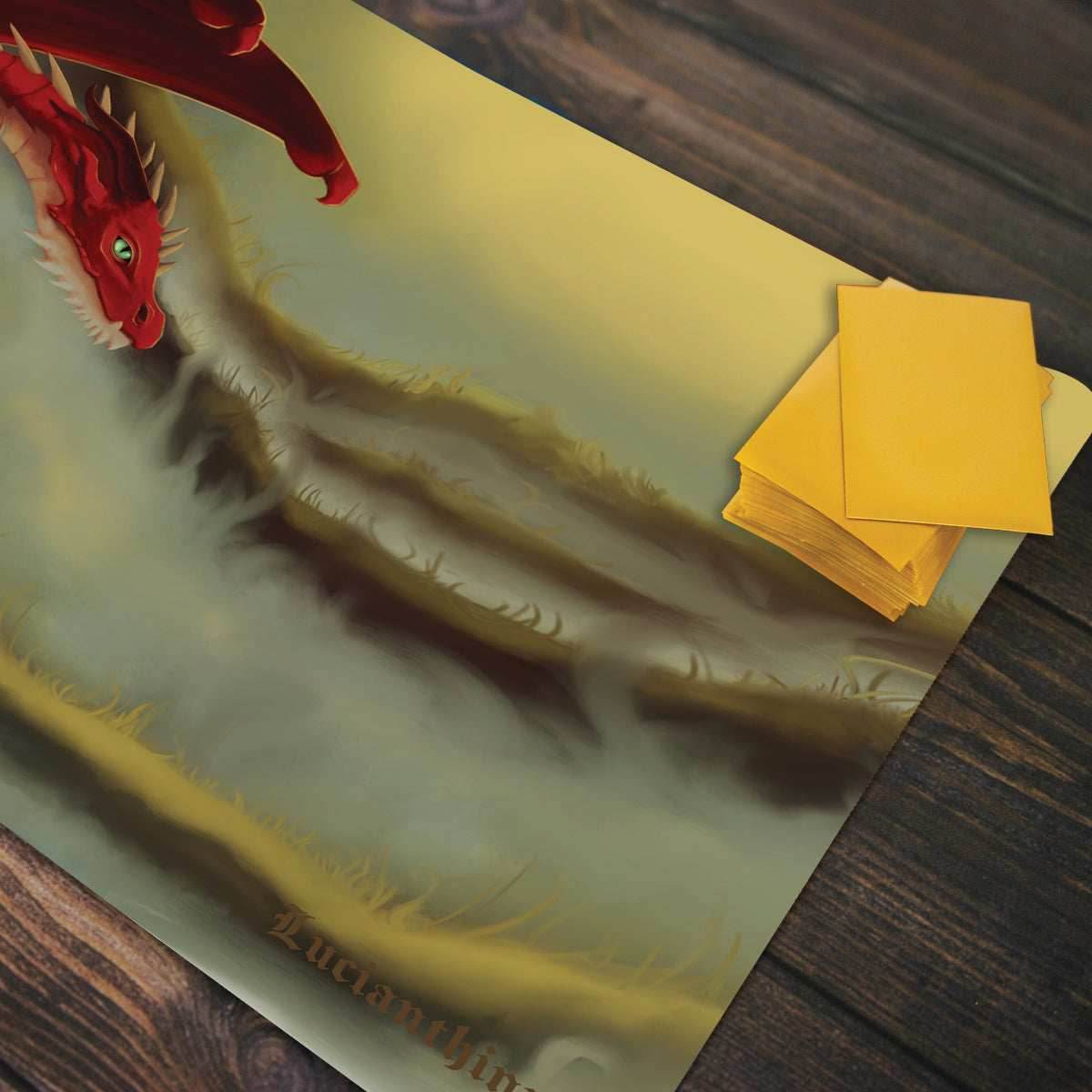 Valiant Red Dragon Playmat - Standard Playmat / Plain