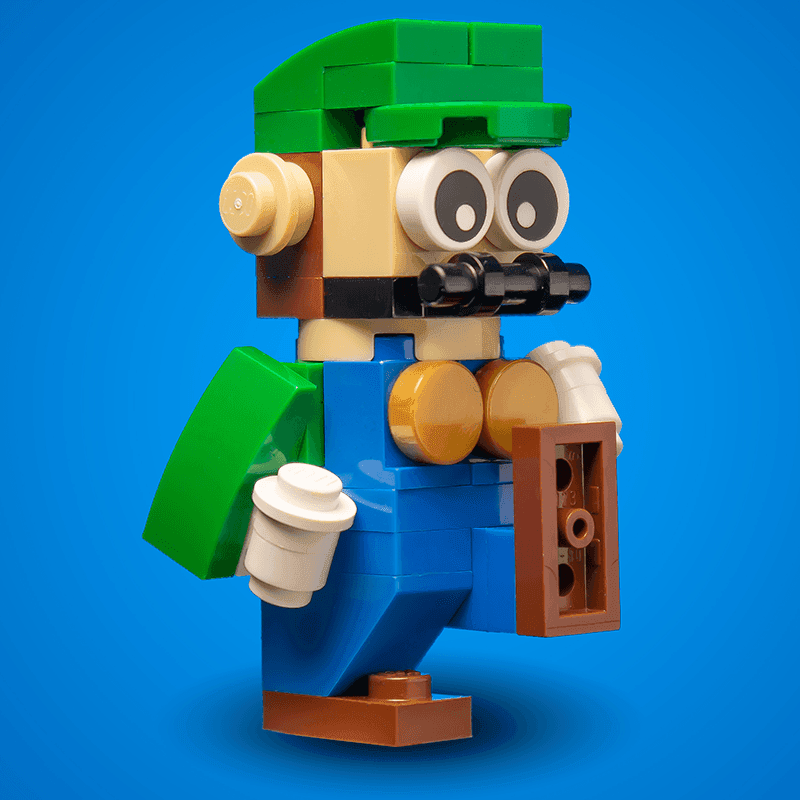 Custom Green Plumber Building Figure made using LEGO parts - 