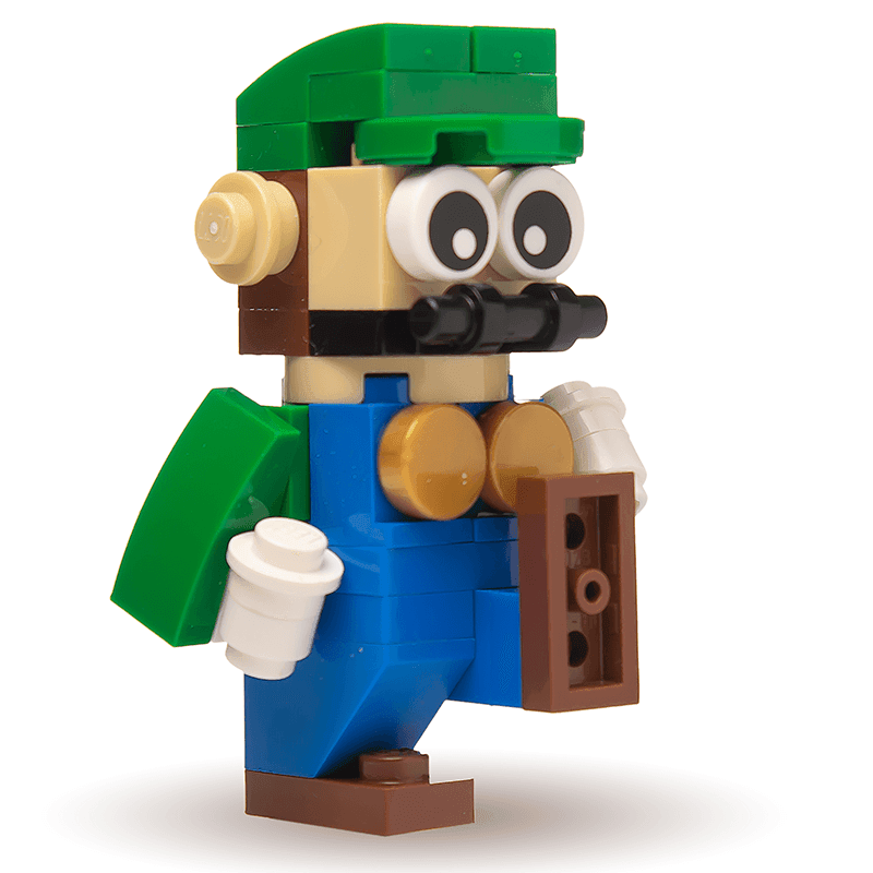 Custom Green Plumber Building Figure made using LEGO parts - 