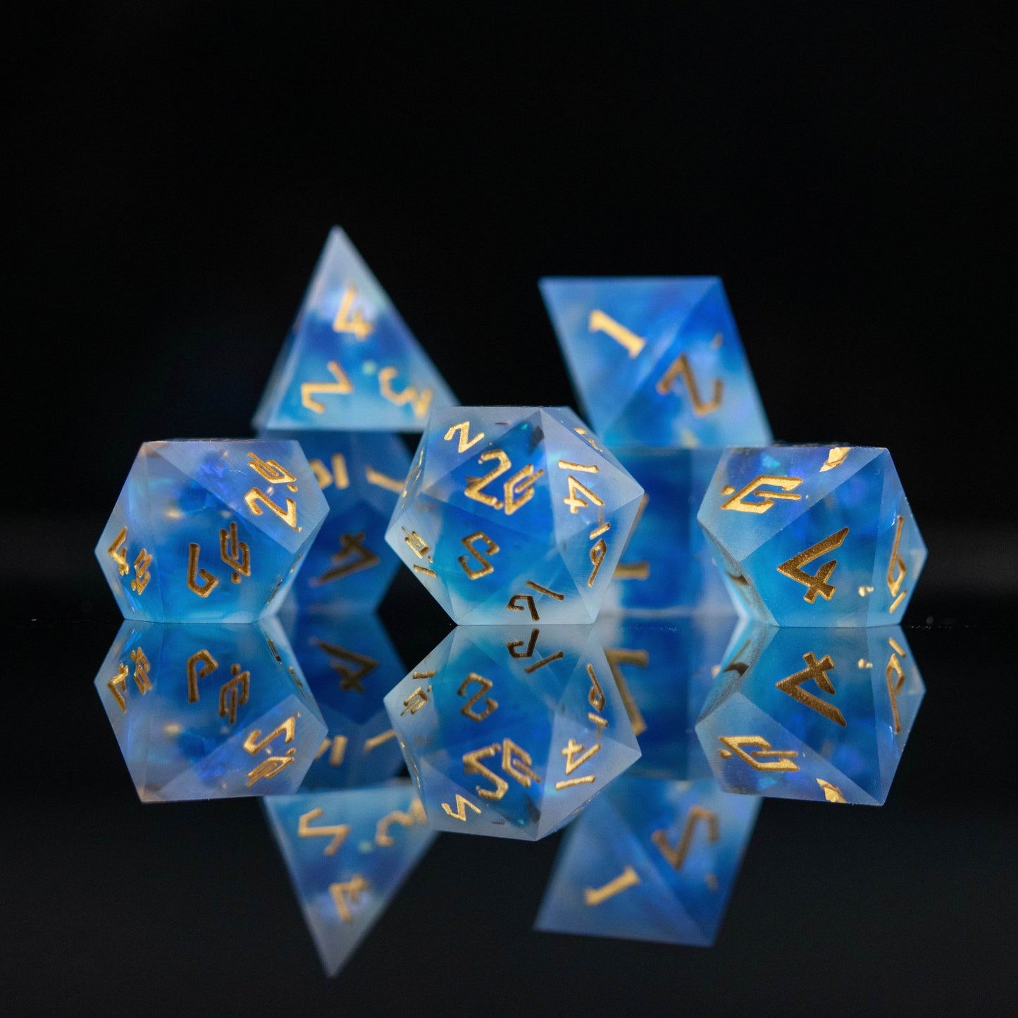 Lunar Veil Sharp-Edged Resin Dice Set 'PRE-ORDER | SPRING EVENT DEAL' - 