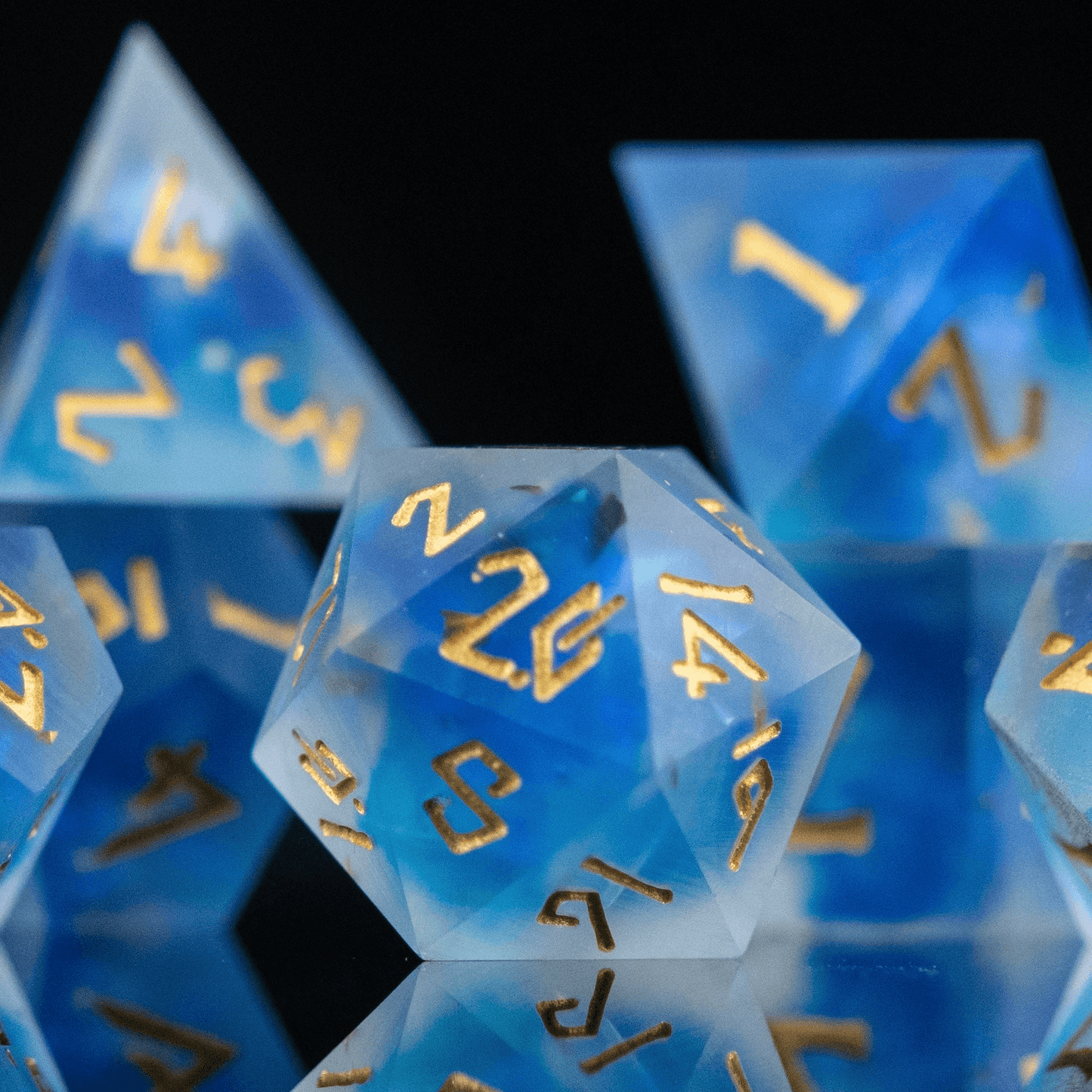 Lunar Veil Sharp-Edged Resin Dice Set 'PRE-ORDER | SPRING EVENT DEAL' - 