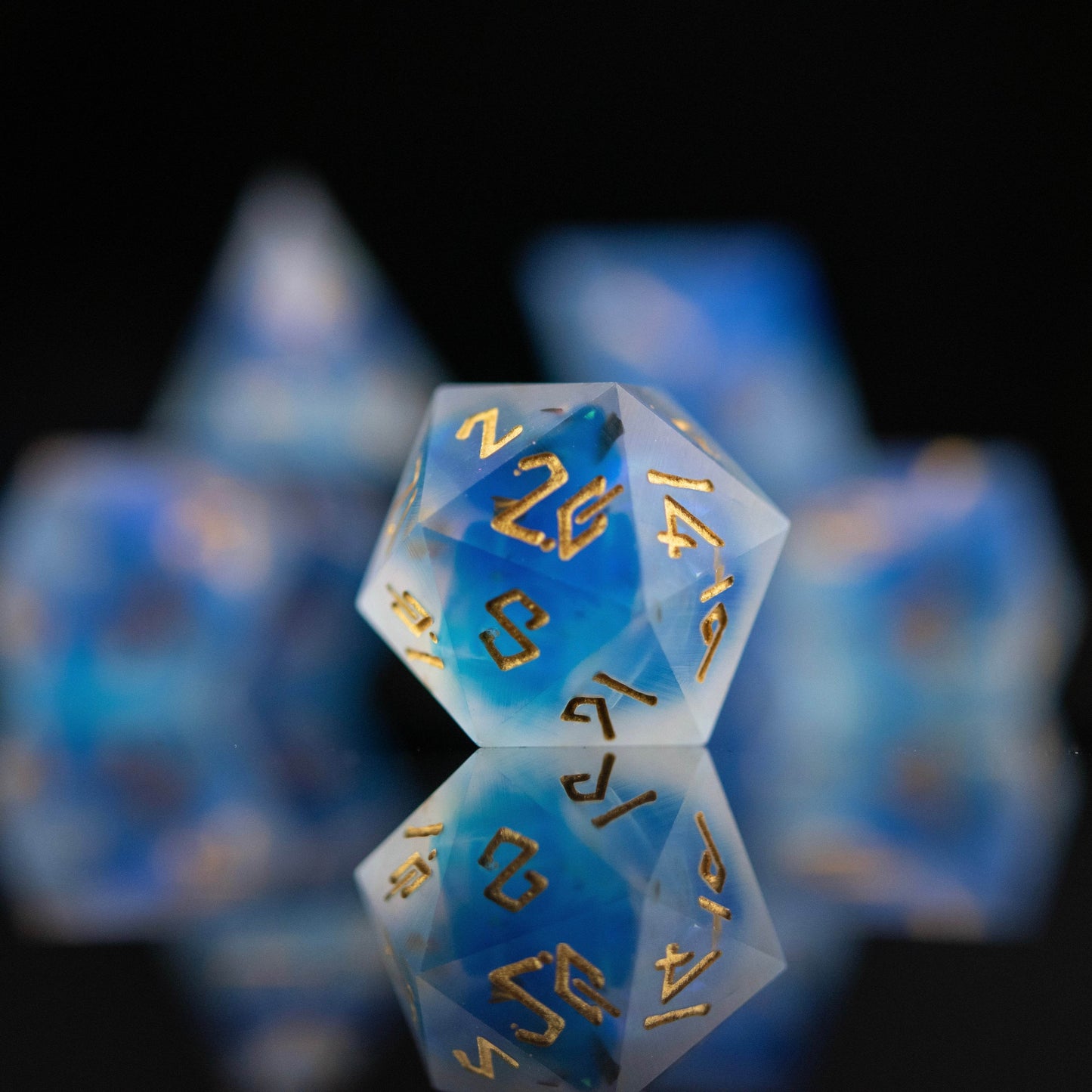 Lunar Veil Sharp-Edged Resin Dice Set 'PRE-ORDER | SPRING EVENT DEAL' - 
