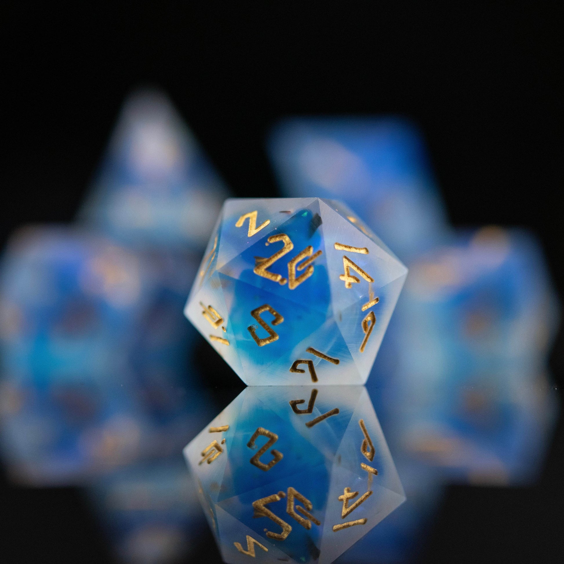 Lunar Veil Sharp-Edged Resin Dice Set 'PRE-ORDER | SPRING EVENT DEAL' - 