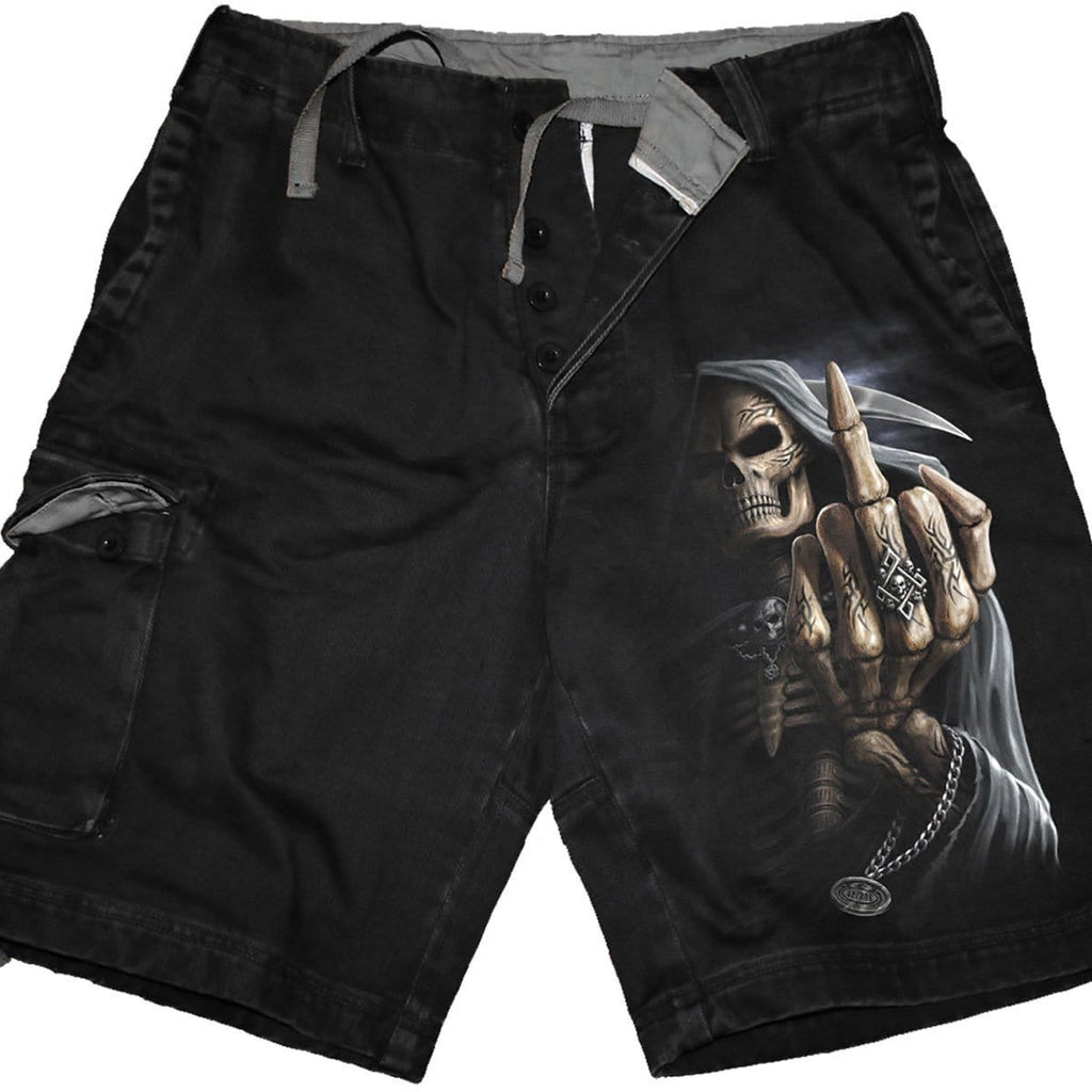 BONE FINGER - Vintage Cargo Shorts Black