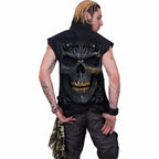 BLACK GOLD - Sleeveless Stone Washed Worker Black