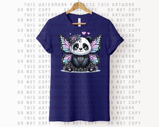 Goth Fairy Panda Graphic Tee - S