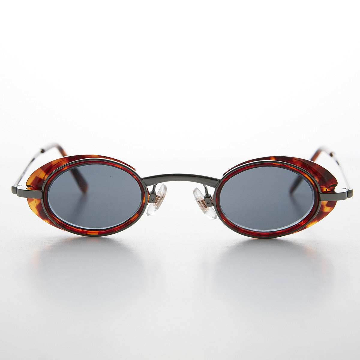 Small Oval Steampunk Spectacle Sunglass - Marty - Tortoise