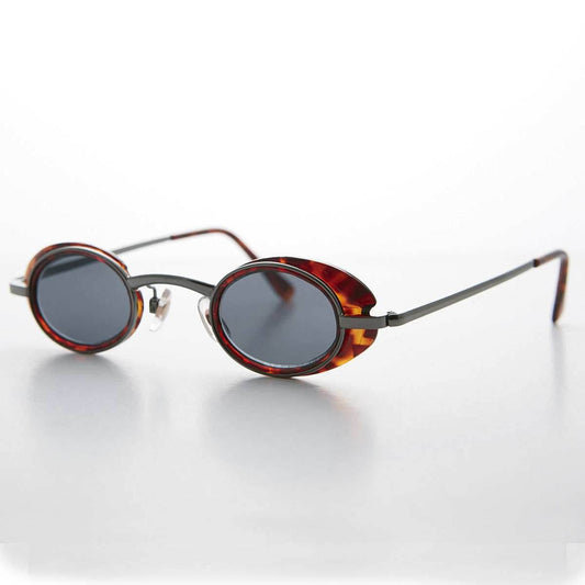 Small Oval Steampunk Spectacle Sunglass - Marty - Tortoise