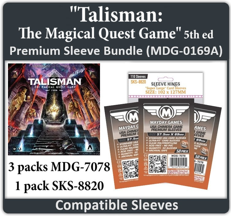"Talisman: The Magical Quest Game" – 5th Ed. Compatible Card Sleeve Bundle