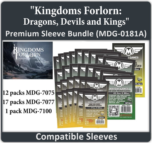 "Kingdoms Forlorn: Dragons, Devils and Kings" Compatible Card Sleeve Bundle