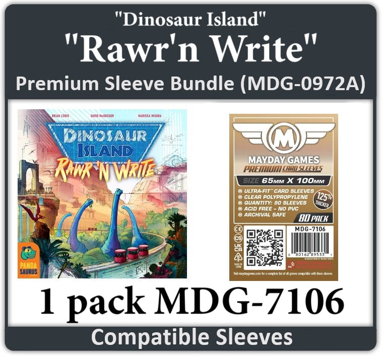 "Dinosaur Island: Rawr'n Write" Compatible Card Sleeve Bundle