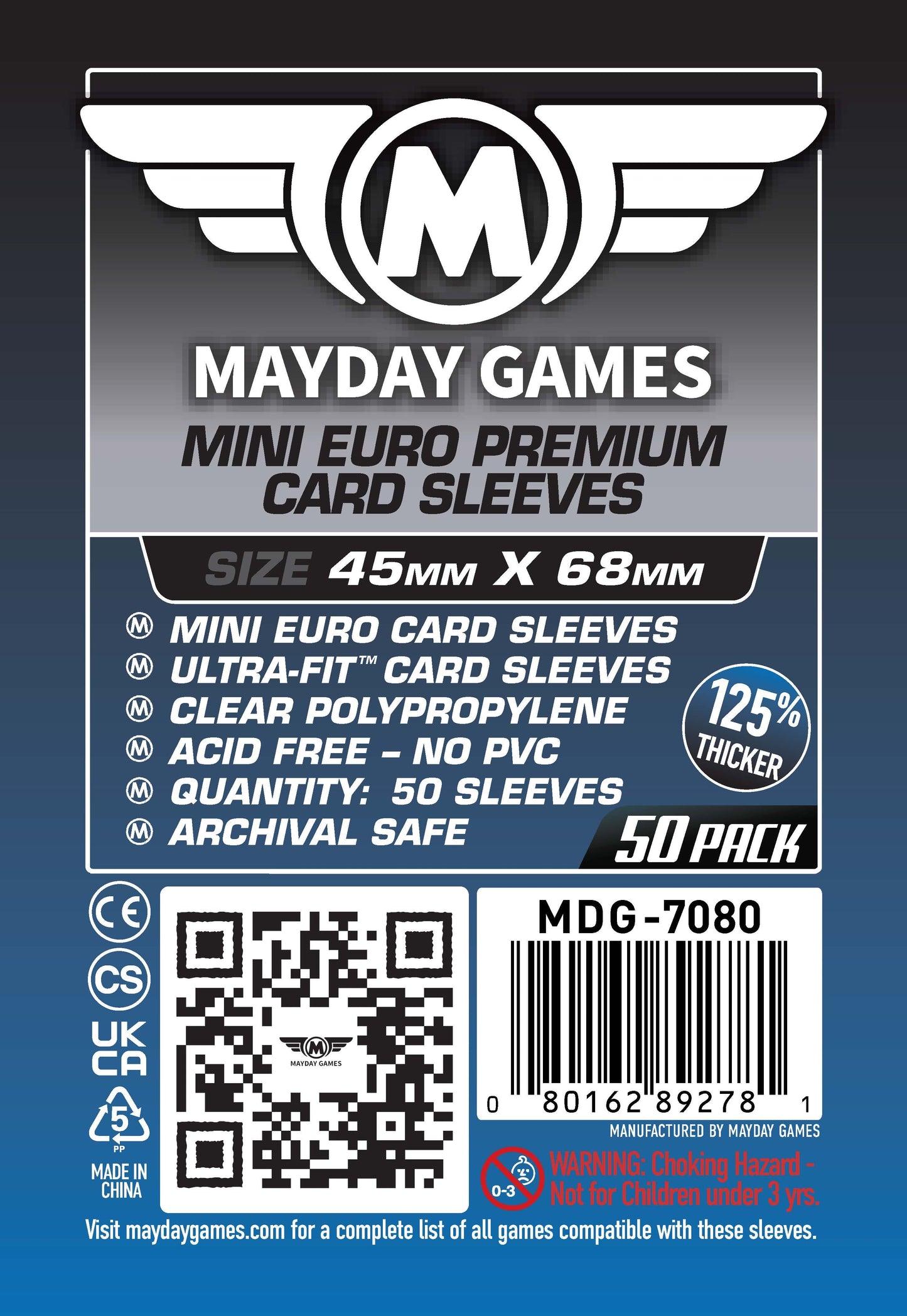 Mini Euro Card Sleeves (45x68mm) Standard 7035 or Premium 7080
