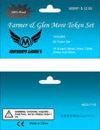 Farmer And Glen (Glen More) Wooden Token Set (50 wooden tokens)