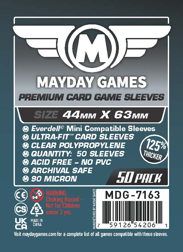 "Everdell Mini Compatible" Sleeves (44 X 63 MM) Standard 7158 or Premium 7163