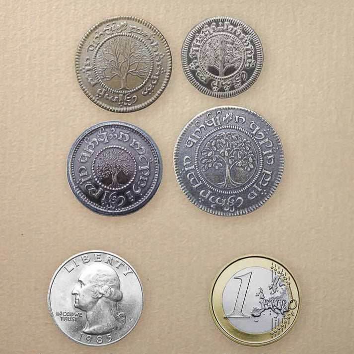 The Hobbit™ Set #2 - The Shire™ Deluxe Set of Four Coins - Silver and Brass - 