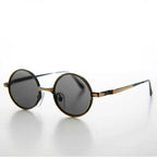 Round Metal Punk Hippie Vintage Steampunk Sunglass - Merlin 1 - Bronze/Gray Lens