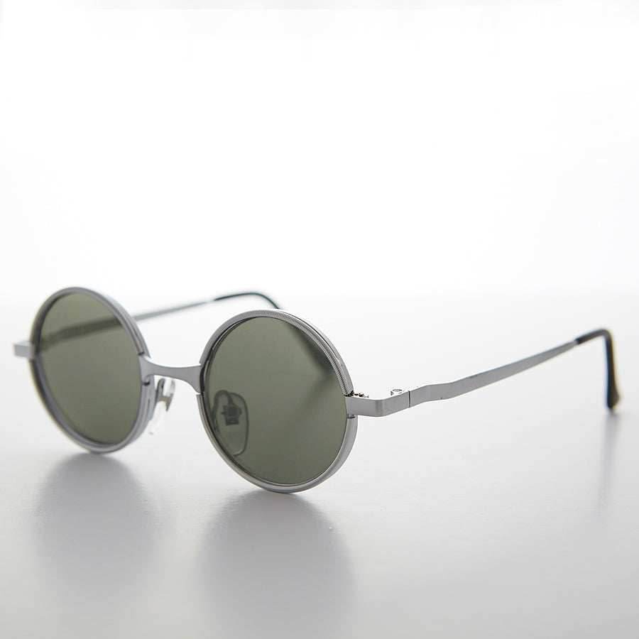 Round Metal Punk Hippie Vintage Steampunk Sunglass - Merlin 1 - Bronze/Gray Lens