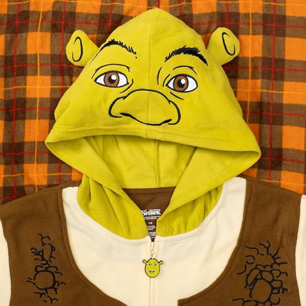 Officially Licensed Shrek Adult Unisex Halloween Cosplay Costume Fleece Jumpsuit
