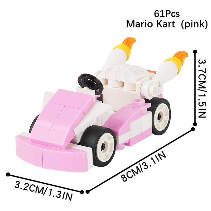 Princess Peach Kart Pink Super Mario Brothers Lego Compatible Minifigure Toys