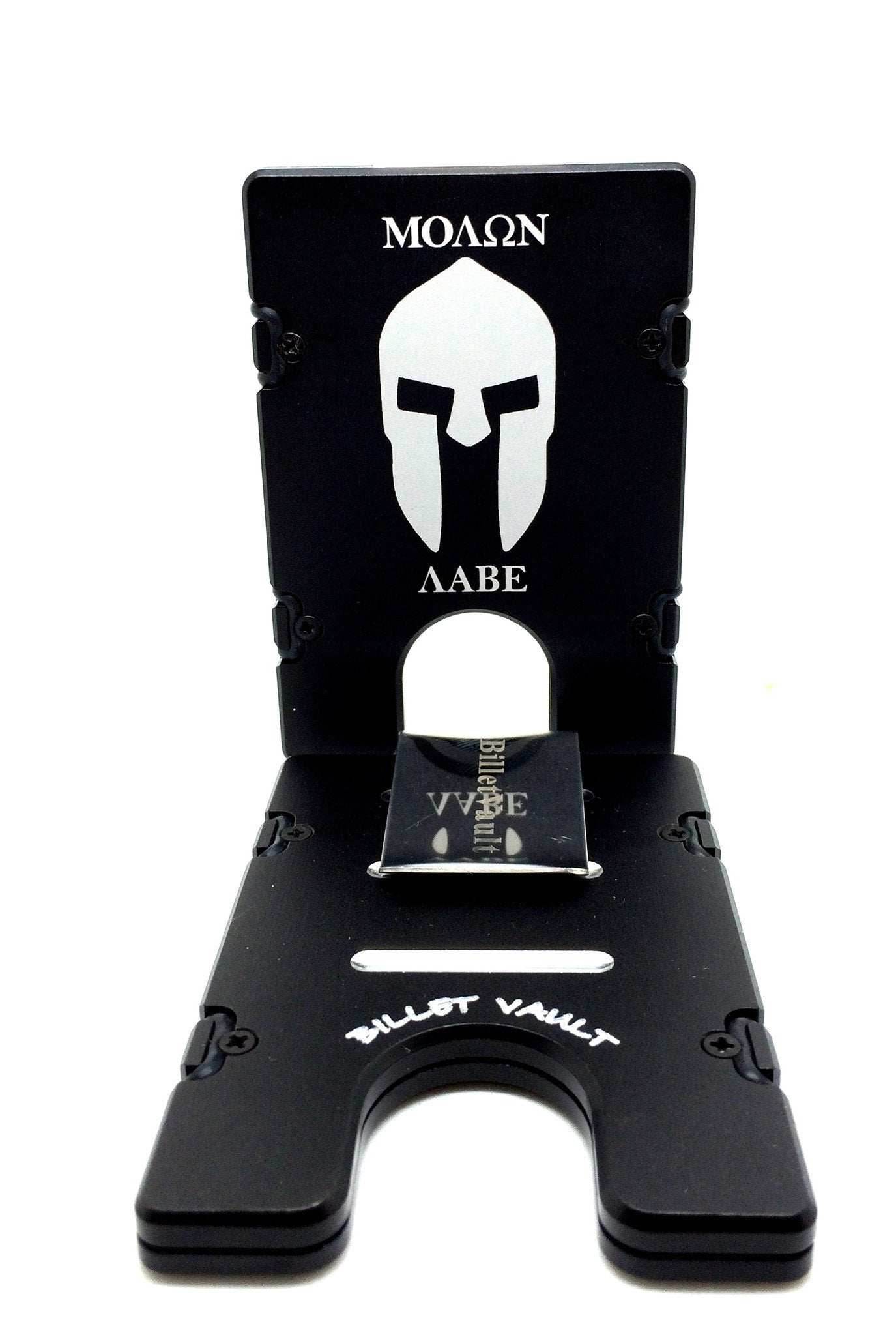 Molon Labe - BilletVault Aluminum Wallet - Outlaw Black