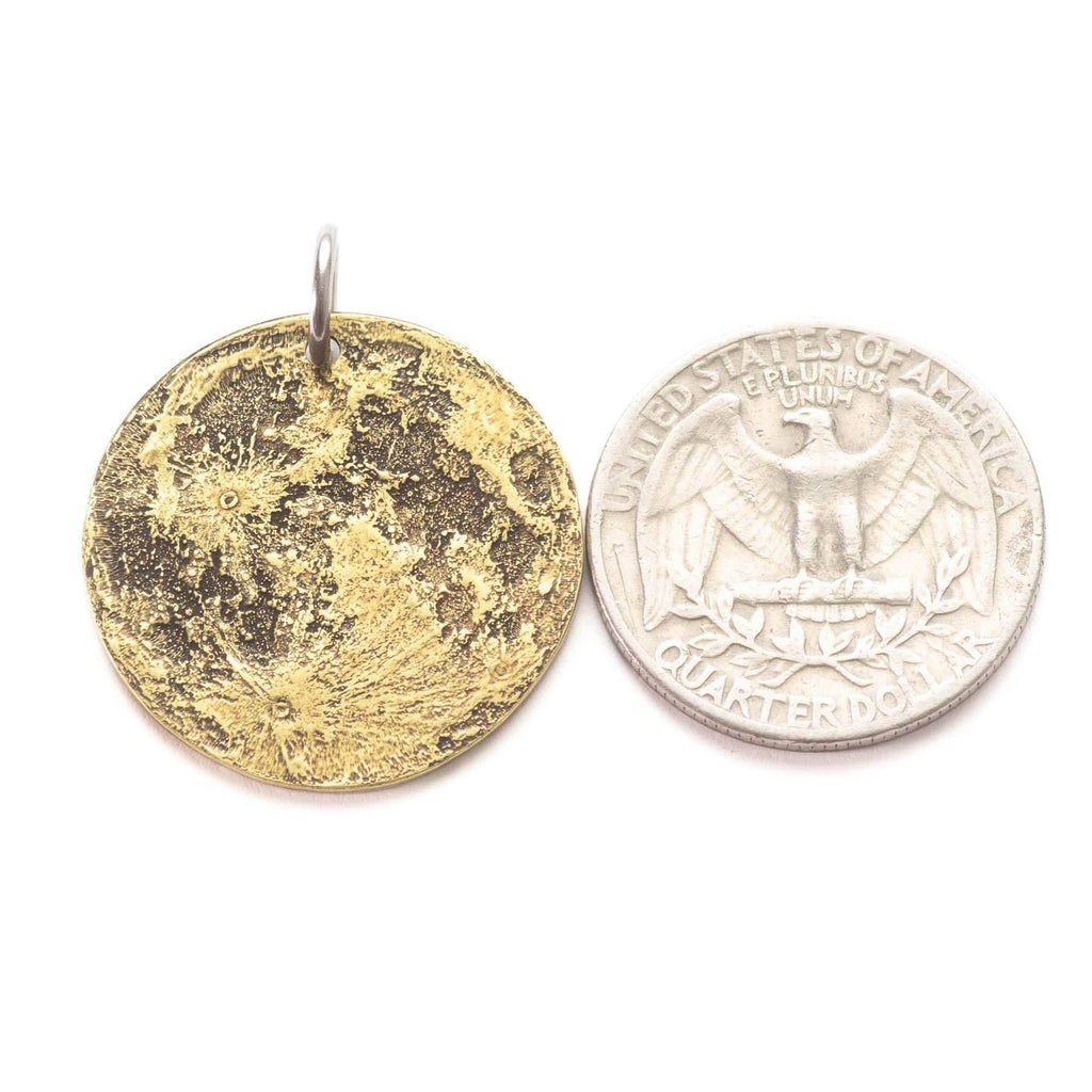 Harvest Moon Brass Necklace - 1 in / 26 mm Pendant or Charm - Charm Only