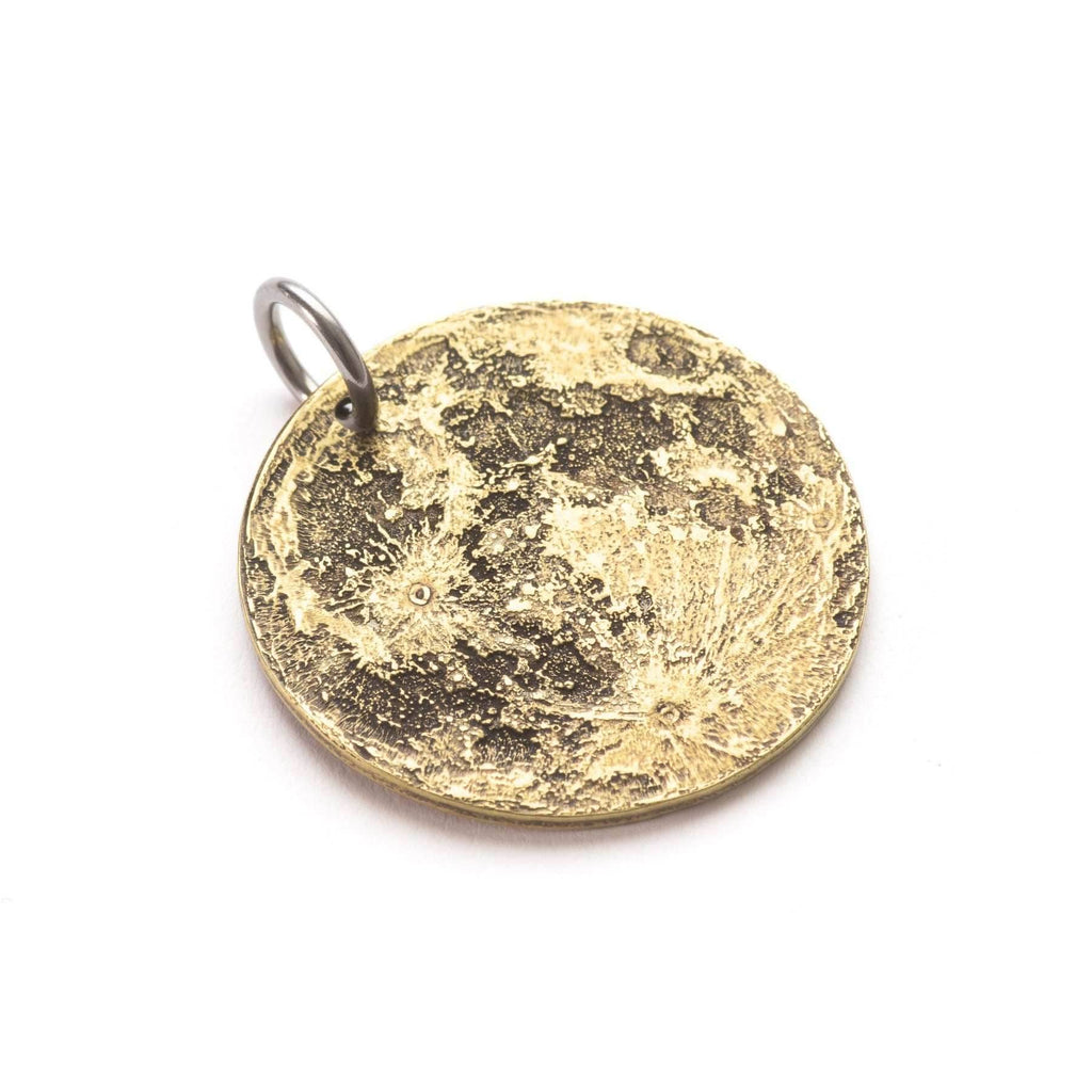 Harvest Moon Brass Necklace - 1 in / 26 mm Pendant or Charm - Charm Only