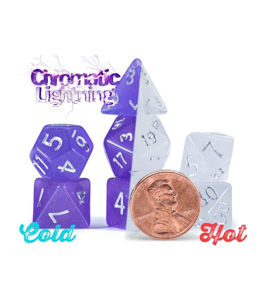 12mm Mighty Tiny Dice Set (7 Dice) - Chromatic Lightning