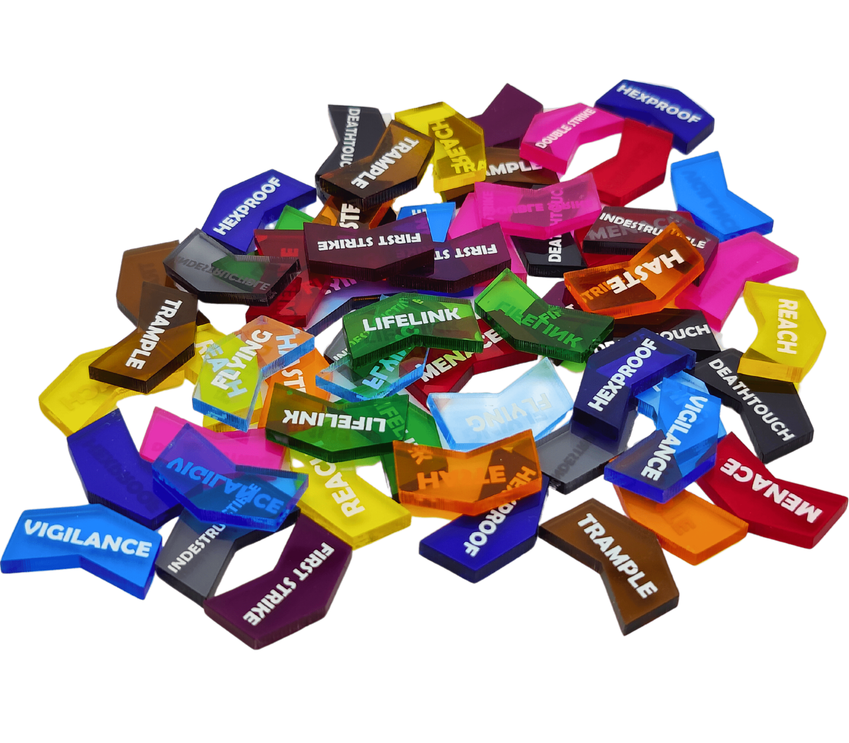 MTG Keyword Counters - Set of 60 Color Coded Tokens for Magic: The Gathering