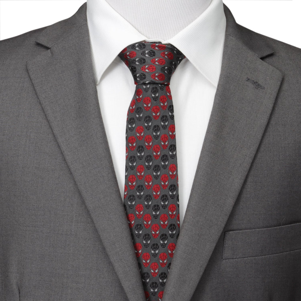 Marvel Spider-Man Chevron Red Black Men's Tie