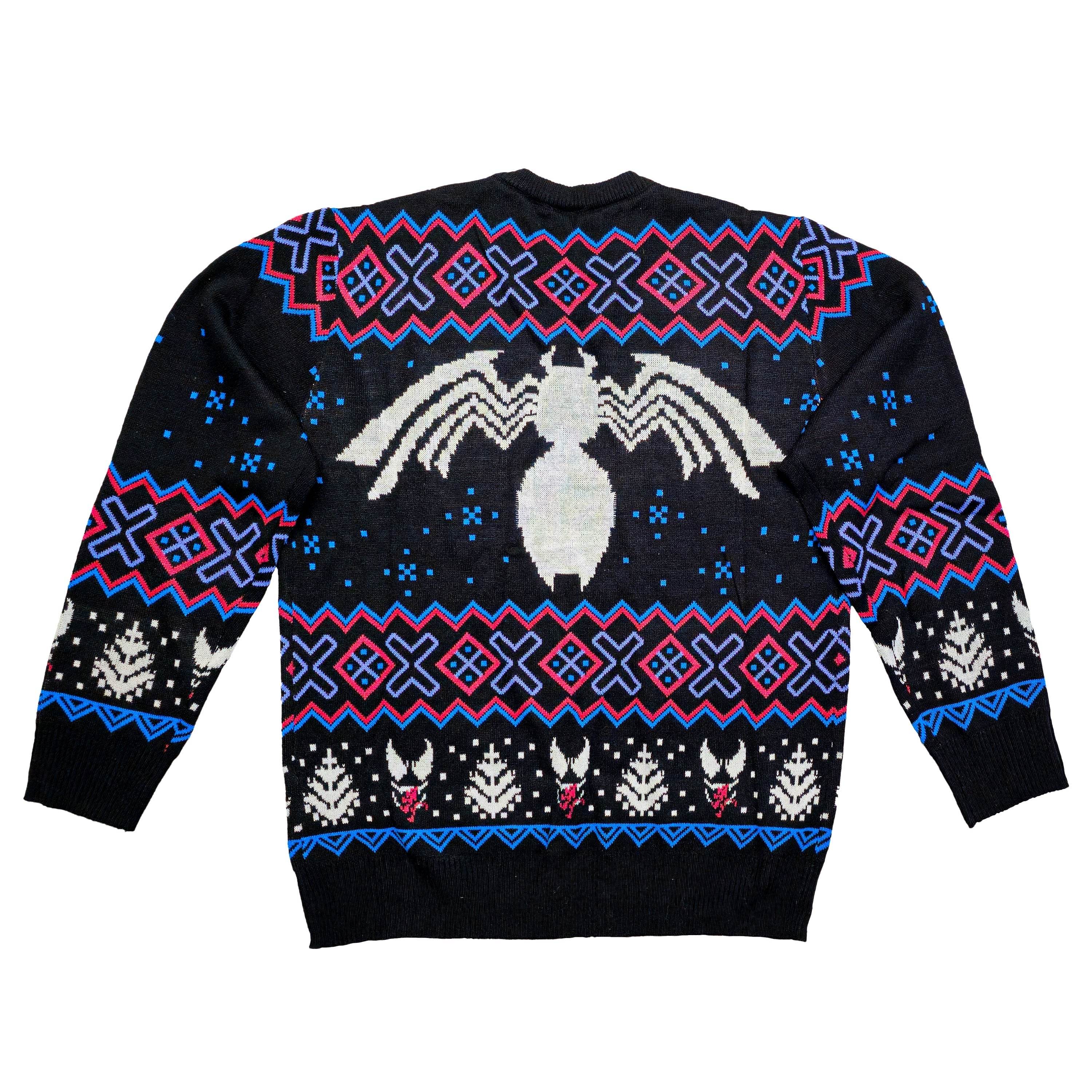 Marvel Venom Symbol Offcially Licesned Adult Holiday Ugly Christmas Sweater - S