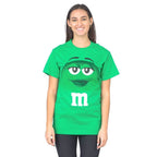 M&M's Candy Silly Character Face Adult T-Shirt - XS / Green