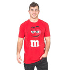 M&M's Candy Silly Character Face Adult T-Shirt - XS / Red
