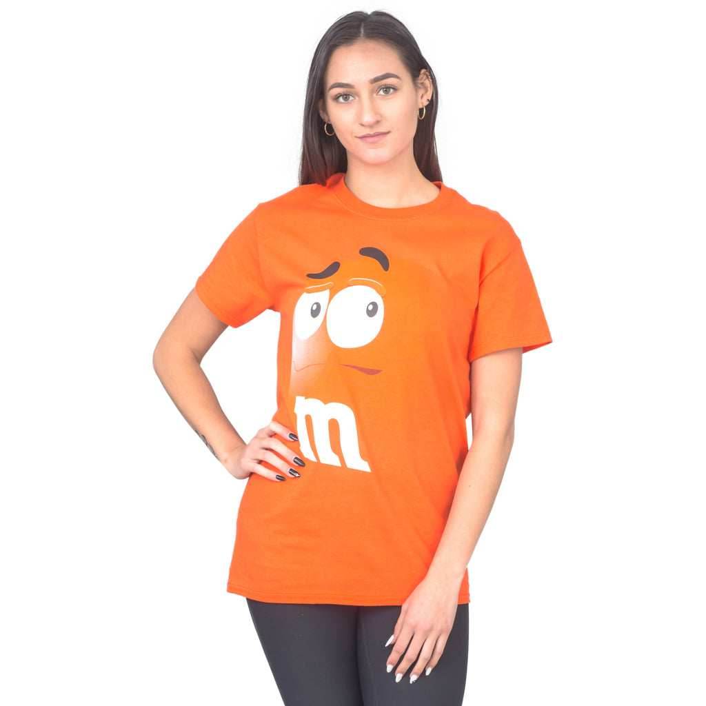 M&M's Candy Silly Character Face Adult T-Shirt - XS / Orange