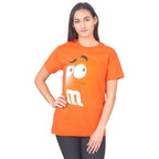 M&M's Candy Silly Character Face Adult T-Shirt - XS / Orange